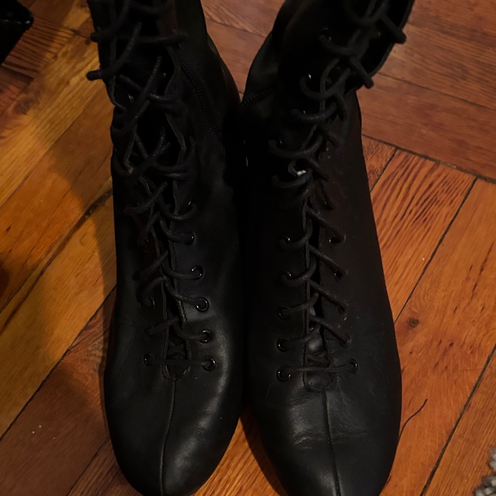 Zara Black Lace-Up Women's Boots - Picture 3 of 7